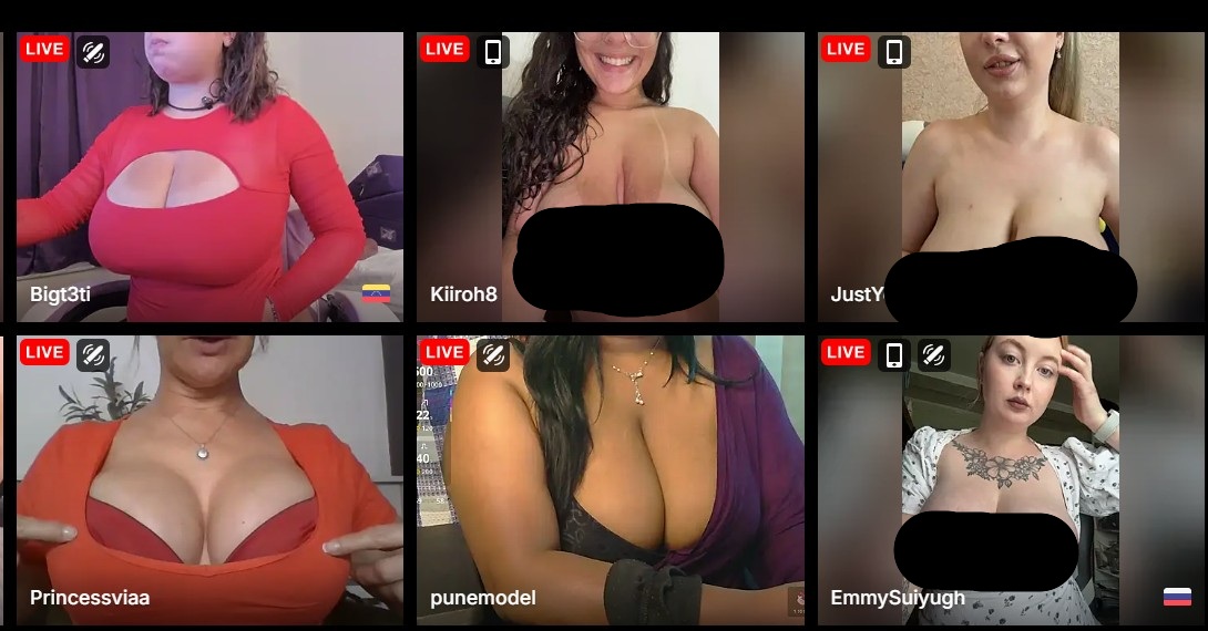 Busty Stripchat models collage